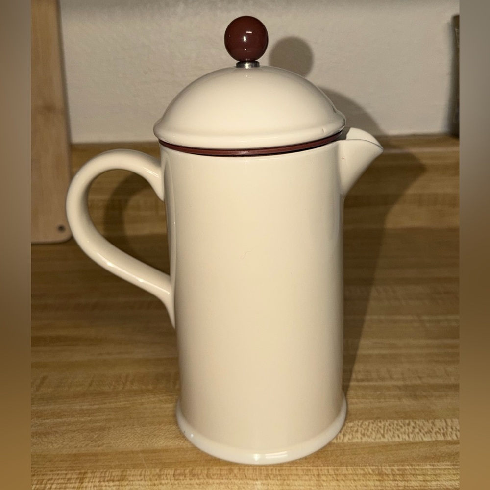 Crate & Barrel La Chocolatiere Stoneware Hot Chocolate Pot French Press Coffee - Picture 2 of 3
